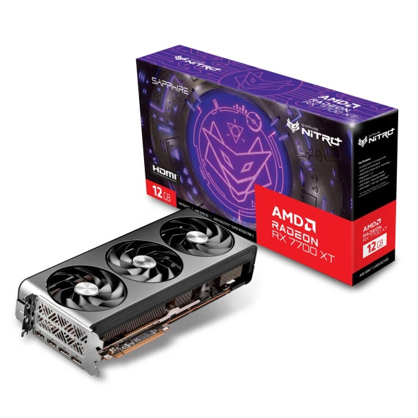 Sapphire Radeon RX7700XT Nitro+ 12GB GDDR6 192Bit HDMI/DP RGB Ekran Kartı