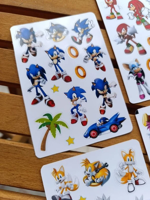 Kirpi Sonic Sticker Etiket Seti 4 sayfa a6 Boy