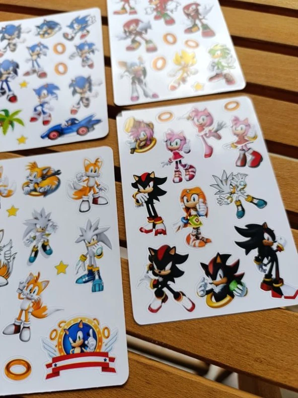 Kirpi Sonic Sticker Etiket Seti 4 sayfa a6 Boy - 2