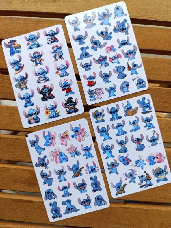 Stich Sticker Etiket Seti 4 sayfa a6 Boy