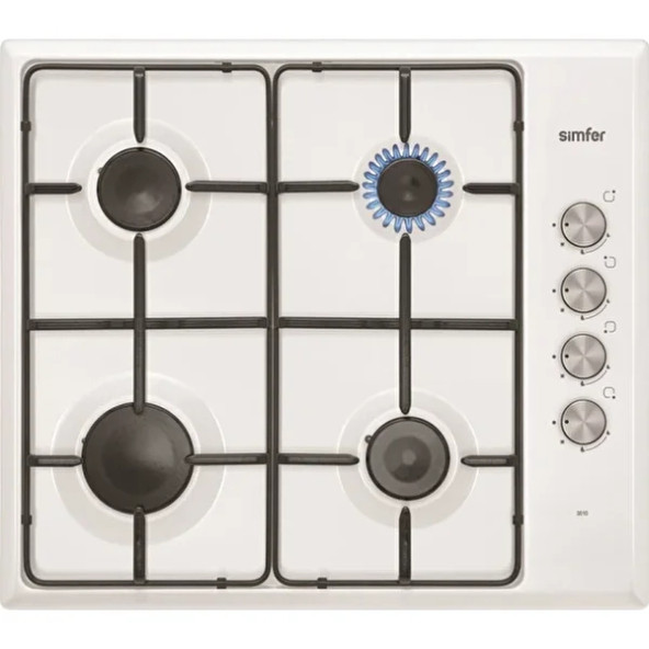 SİMFER T3011-LPG SET ÜSTÜ BEYAZ OCAK EMAYE IZGARA
