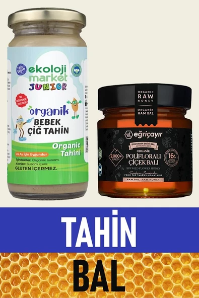 Organik Çiğ Tahin 230 gr + Organik Polifloralı Bal 300 gr