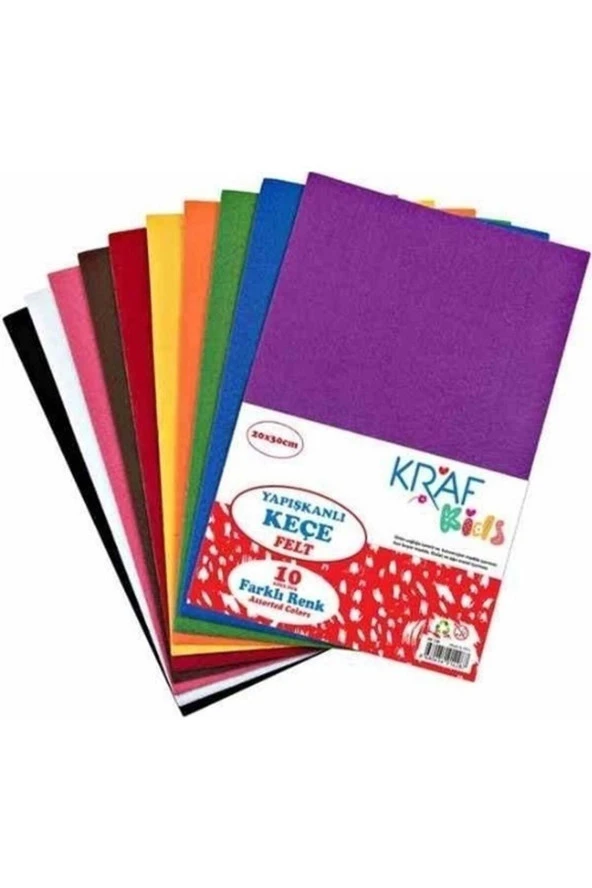 20x30 Cm 10 Renk Yapışkanlı Keçe ürün görseli