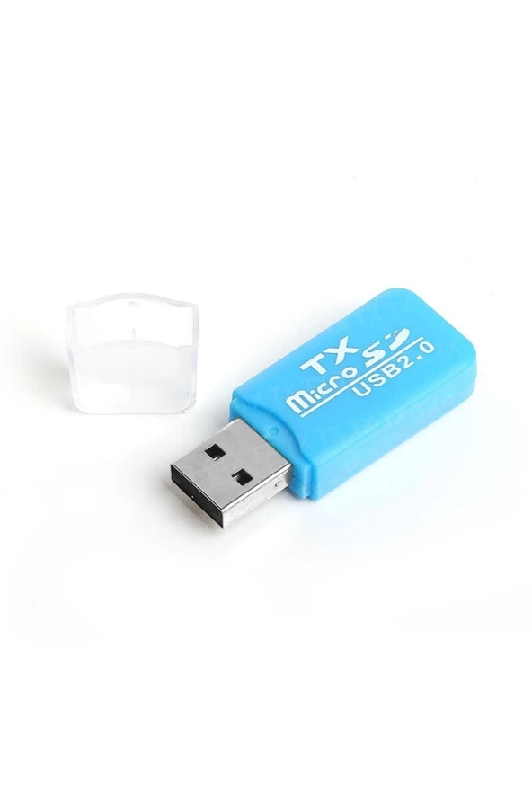 Usb 2.0 Microsd Kart Okuyucu - Mavi Acucr204bl