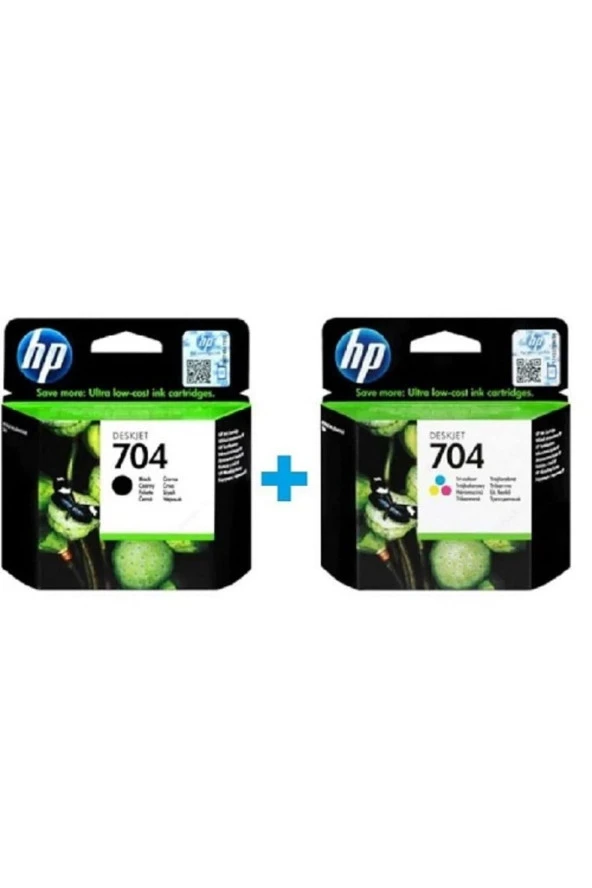 Cn692Ae + Cn693Ae 704 Siyah + Renkli Kartuş Seti / Hp ürün görseli