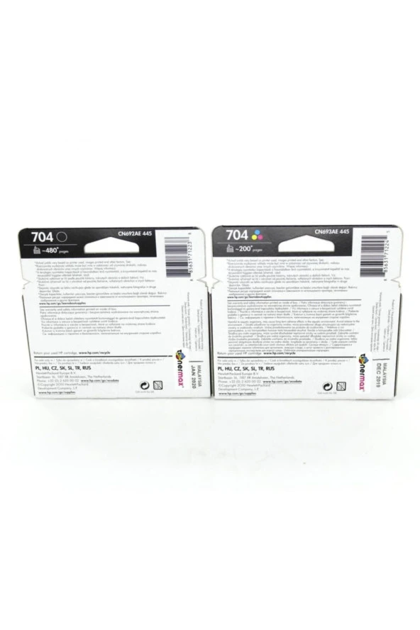 704 Cn692a / Cn693a /  Siyah Ve Renkli Kartuş - Resim 2