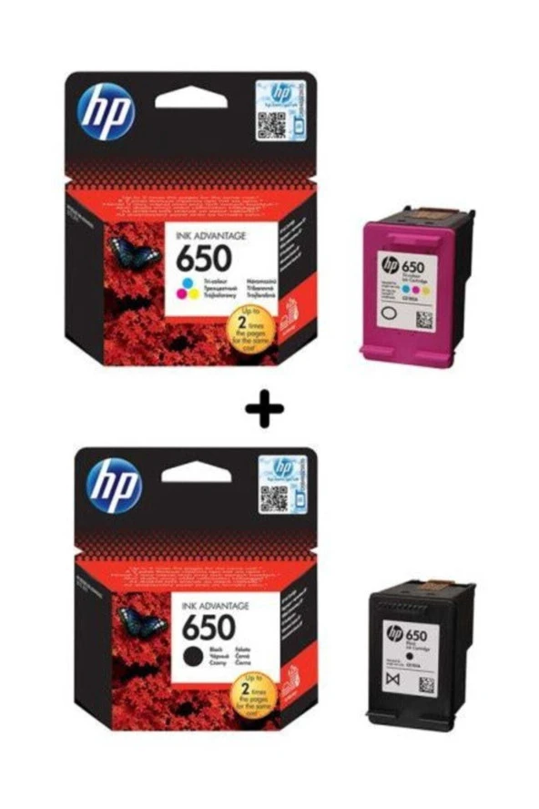 650 Siyah Ve Renkli Kartuş Seti (cz101ae, Cz102ae)