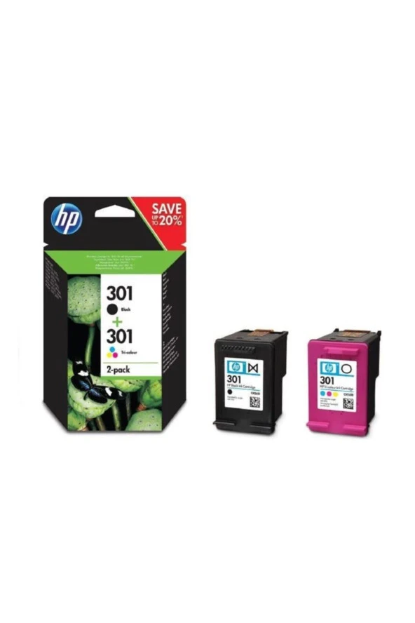 301 Siyah/üç Renkli 2'li Pk Kartuş N9j72ae ürün görseli
