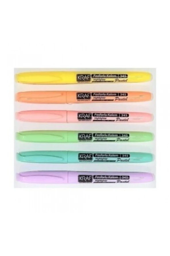 Pastel Fosforlu Kalem Cep Tipi 6 Renk Set - 1