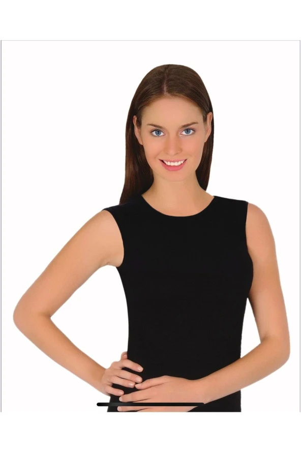 Siyah Likralı Sıfır Kol Atlet 6'lı Paket ürün görseli