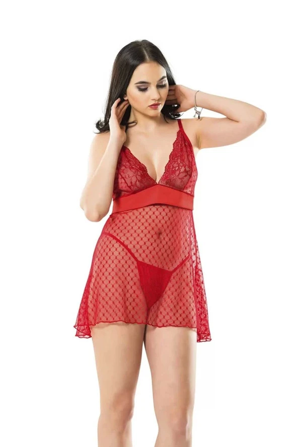 Kırmızı Dantel Gecelik - 114 ürün görseli