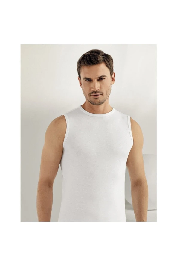 Erkek Likralı Bisiklet Yaka Sıfır Kol Atlet 6'lı Paket ürün görseli