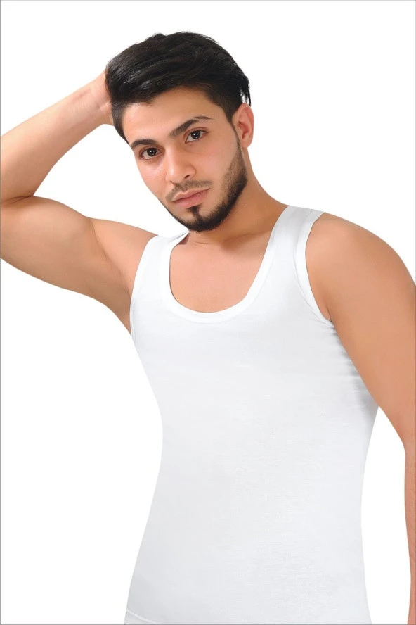 Erkek Beyaz Likralı Atlet ürün görseli