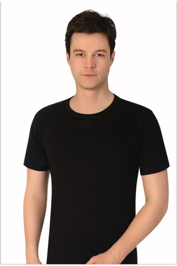 Erkek Likralı Bisiklet Yaka Yarım Kol Atlet 6'lı Paket ürün görseli