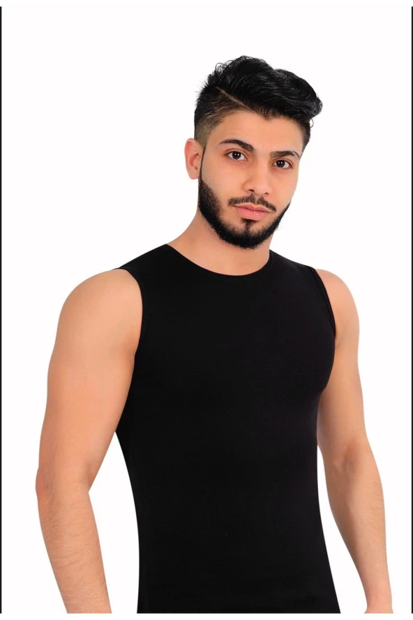 Likralı Sıfır Kol Kapalı Yaka Atlet 2'li Paket