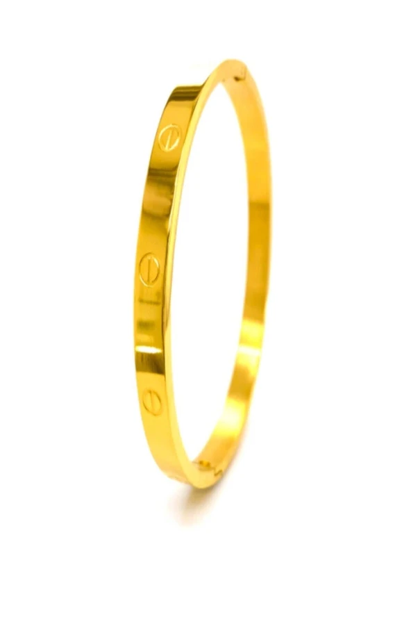 Cartier Kalın Çelik Bileklik Gold