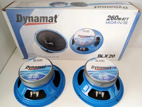 Dynamat 20 Cm Midrange Dynamat BLX20 260W Maksimum 100W RMS Midrange 20CM 1 Takım - 2