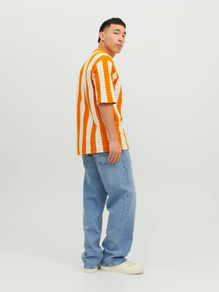 Jack&Jones Oversize Polo Yaka Kısa Kol Erkek Gömlek - Minimalist Stil - 10