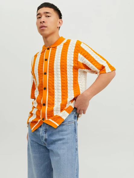 Jack&Jones Oversize Polo Yaka Kısa Kol Erkek Gömlek - Minimalist Stil - 2