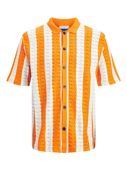 Jack&Jones Oversize Polo Yaka Kısa Kol Erkek Gömlek - Minimalist Stil - 9