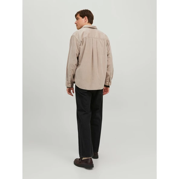Jack&Jones Erkek Oversize Kadife Gömlek - Uzun Kol - Minimalist - 10