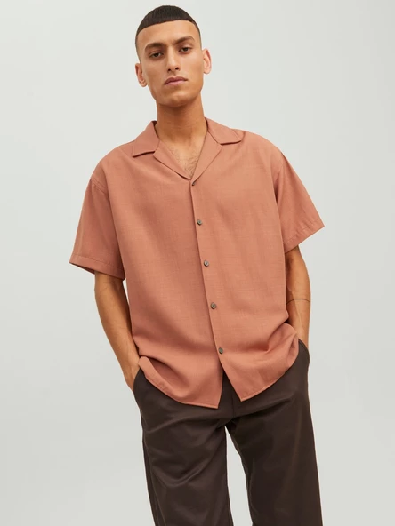 Jack&Jones Oversize Minimalist Kısa Kol Erkek Gömleği - 3