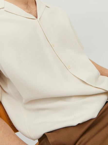 Jack&Jones Oversize Minimalist Kısa Kol Erkek Gömleği - 9
