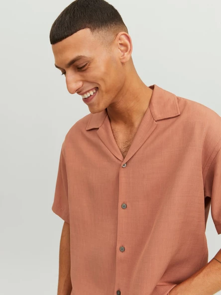 Jack&Jones Oversize Minimalist Kısa Kol Erkek Gömleği - 12