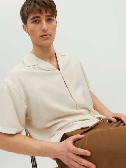 Jack&Jones Oversize Minimalist Kısa Kol Erkek Gömleği - 7