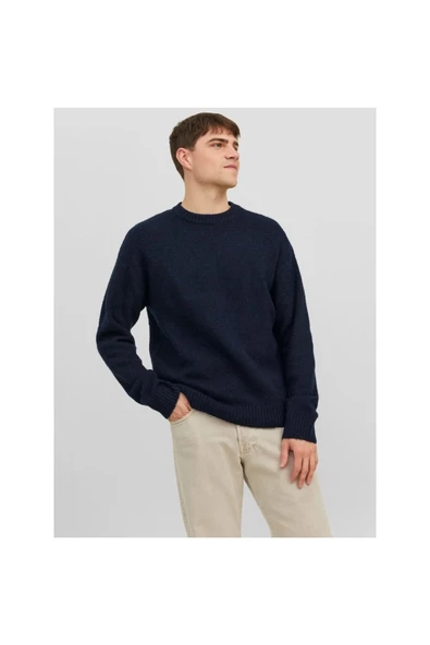 Jack&Jones Oversize Yuvarlak Yaka Erkek Kazak - Minimalist Günlük Stil - Hemen Al! - 7