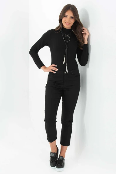 Tolga Saraçoğlu Minimalist Crop Jean Pantolon - Günlük Şıklık - Resim 2