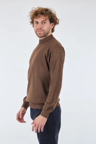 De Blasio Minimalist Yüksek Yakalı Uzun Kol Erkek Kazak - Günlük Şıklık - 3