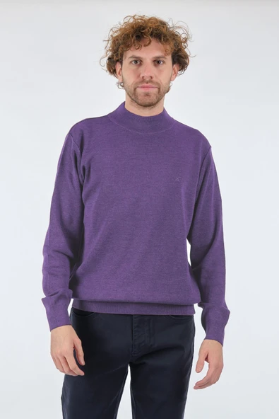 De Blasio Minimalist Yüksek Yakalı Uzun Kol Erkek Kazak - Günlük Şıklık - 8