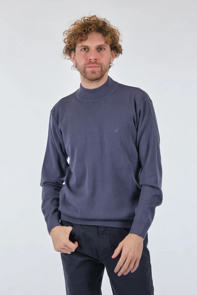 De Blasio Minimalist Yüksek Yakalı Uzun Kol Erkek Kazak - Günlük Şıklık - 7