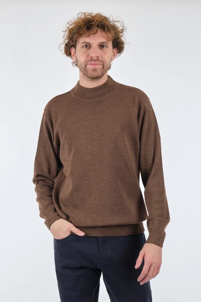 De Blasio Minimalist Yüksek Yakalı Uzun Kol Erkek Kazak - Günlük Şıklık - 5