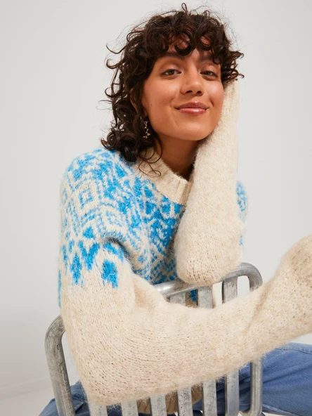 Jack&Jones JJXX Oversize Yuvarlak Yaka Kadın Kazak - Minimalist Tarz - 4