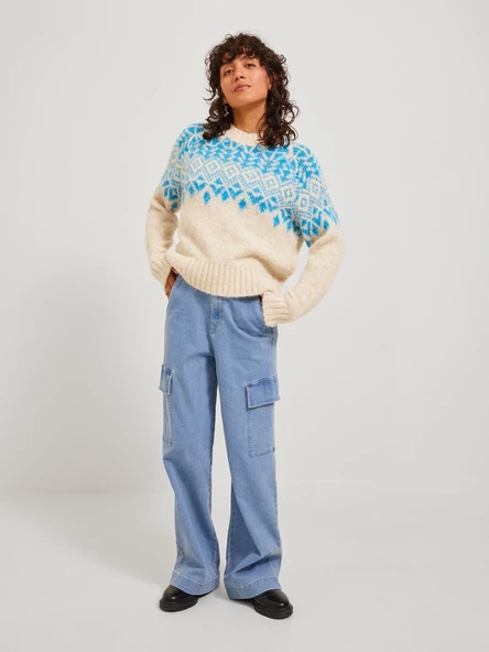 Jack&Jones JJXX Oversize Yuvarlak Yaka Kadın Kazak - Minimalist Tarz - 3