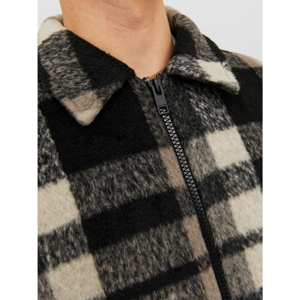 Jack&Jones Oversize Kareli Fermuarlı Erkek Ceket - Vintage Streetwear - 9