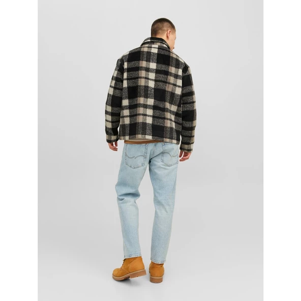 Jack&Jones Oversize Kareli Fermuarlı Erkek Ceket - Vintage Streetwear - 8