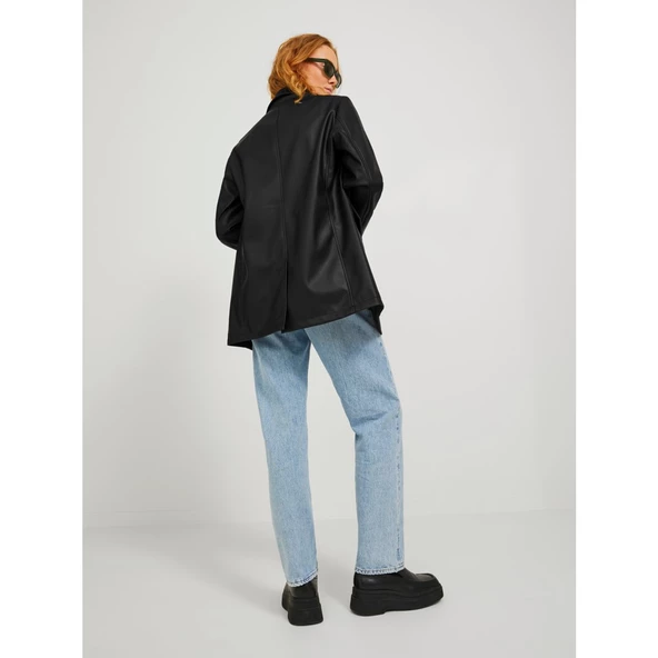 Jack&Jones JJXX Oversize Uzun Kol Deri Kadın Ceket - Minimalist Tarz - 5
