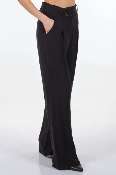 Unique Mode Midi Geniş Paça Kadın Pantolon - Minimalist, Rahat & Şık - Resim 8