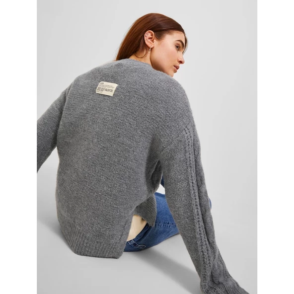 Jack&Jones JJXX Kadın Oversize Örgü Kazak - Günlük Stil - 7