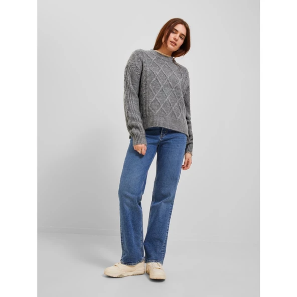 Jack&Jones JJXX Kadın Oversize Örgü Kazak - Günlük Stil - 5