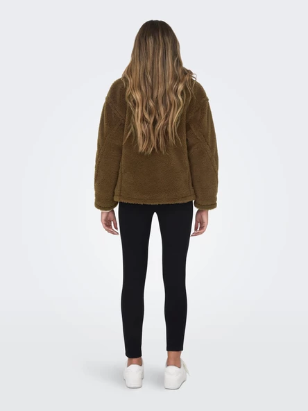 Only Oversize Peluş Kaban - Minimalist Kadın Kışlık Mont - 6