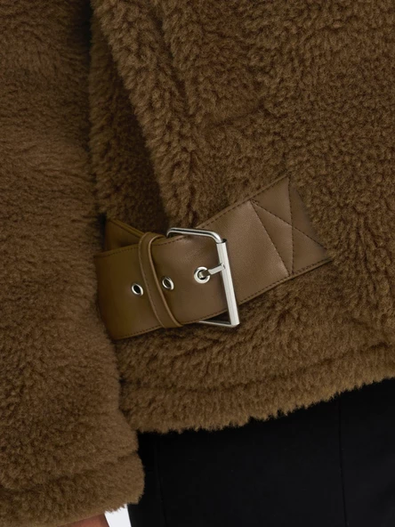 Only Oversize Peluş Kaban - Minimalist Kadın Kışlık Mont - 8