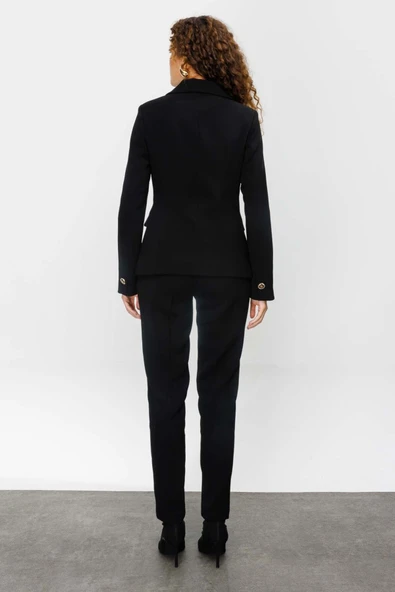 Ekol Minimalist Çift Sıralı Kadın Ceket - Şık ve Modern Tasarım - 10