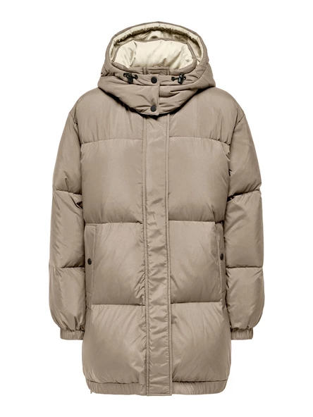 Only Oversize Kapüşonlu Midi Şişme Mont - Kışlık Günlük - 2