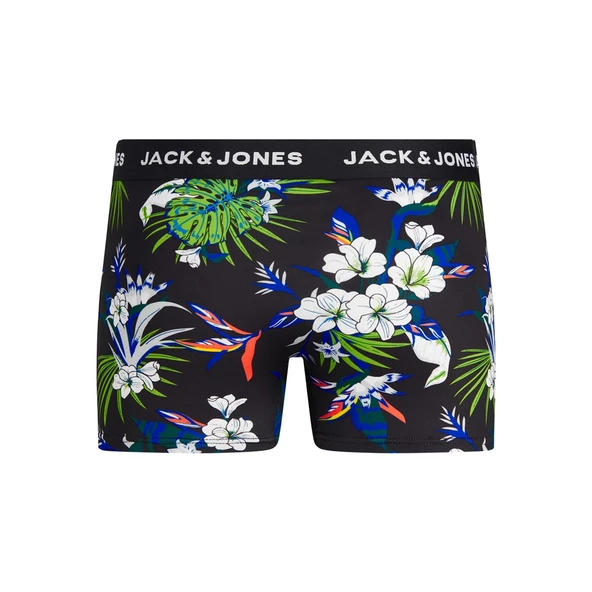 Jack&Jones Erkek Boxer 3'lü Set - Minimalist Tropikal Desenli Rahat Boxer Şort - 4