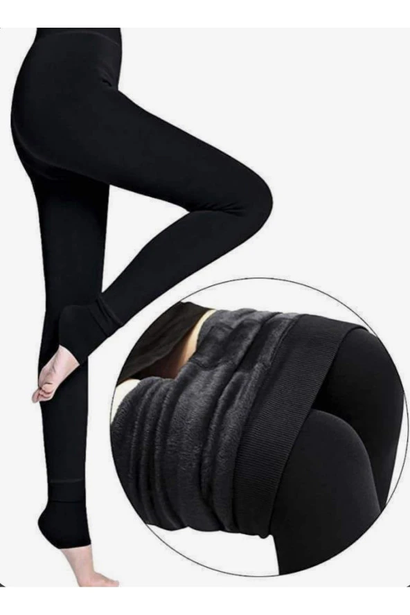 SİYAH PELUŞ TERMAL TAYT - 2