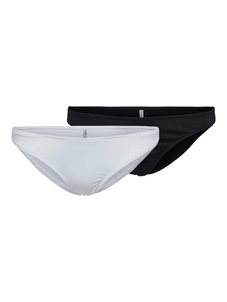 Only Minimalist Bikini Altı 2'li Set - Siyah Beyaz - Plaj Modası - 2